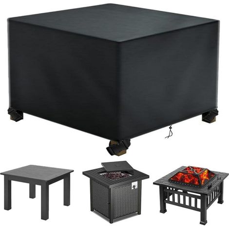 Housse de protection imperméable pour meubles de jardin, 125x125x75cm, 600D, noir (1/5)