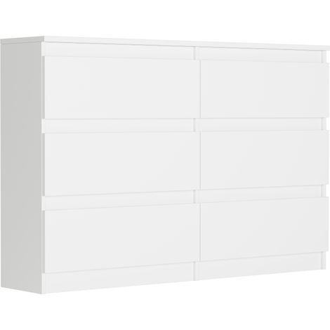 Schmale Kommode mit Schubladen Weiß 120 x 30 cm - Modern R120