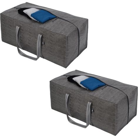 Extra Large and Durable Storage Bags, Clothes Storage Bags, Large Travel Bags, Moving Bags (Grey, Pack of 2) (1/5)