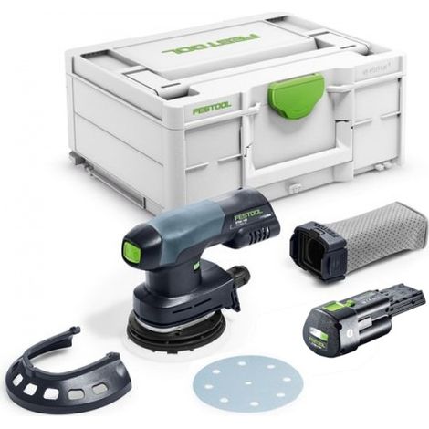 Festool – Ponceuse excentrique sans fil 18V 125mm – Moteur Brushless – Vitesse 6000-10000 min-1 – Pour bois dur et teck – Systainer inclus