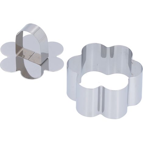 Tortenmousse-Ringform aus Edelstahl, Dessertring, Kuchenausstecher für Salate, Gebäck, Backwerkzeug, Blume: 4 x 7,9 cm (1/5)
