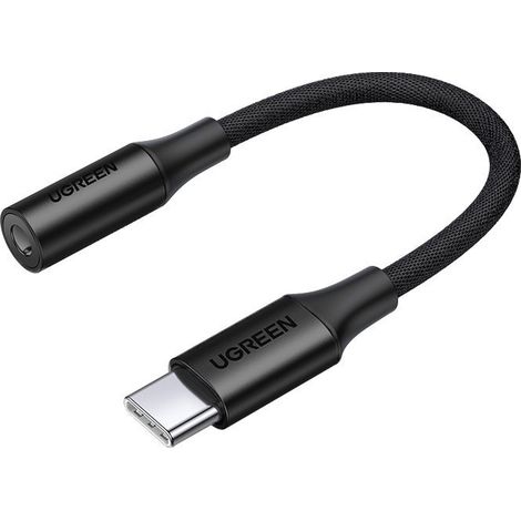 Adaptateur casque USB-C vers mini-jack 3,5 mm 10 cm - Noir (1/5)