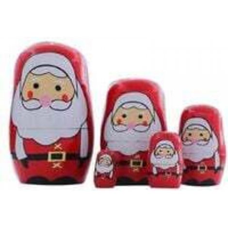 Poupée de Noël en bois pour enfants, cadeau, poupée matriochka, décoration de salle de festival, fournitures de fête, Père Noël (1/5)
