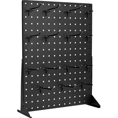 Support d'affichage en pegboard, construction en acier durable, 15 crochets inclus, 2 Ensembles (1/2)