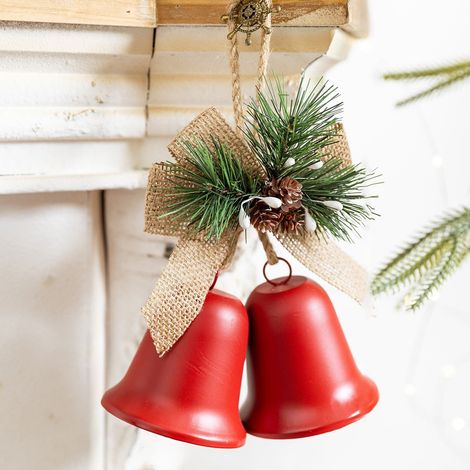 Cloche De Noël - En Fer Forgé - 20 X 16 X 8 Cm - Pour Arbre De Noël Et Décoration Intérieure - Lot De 1 (1/5)