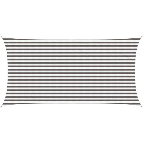 Sunshade Sail Light Grey and White 2.5 x 6 m HDPE vidaXL