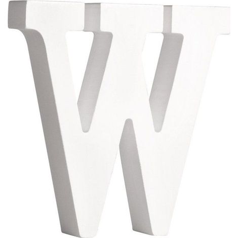 Lettre MDF W , blanc, 11cm, épaisseur 2cm