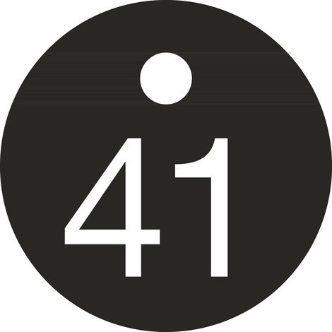 Schlüsselnummer - ø 25, Nummer 41, Aluminium schwarz eloxiert