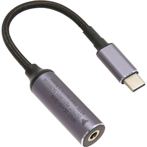 Cable adaptador USB Tipo-C de carga rápida con chip de autoidentificación PD, conector hembra de 4,0 mm x 1,7 mm a conector macho Tipo-C, adecuado para dispositivos de alta potencia.