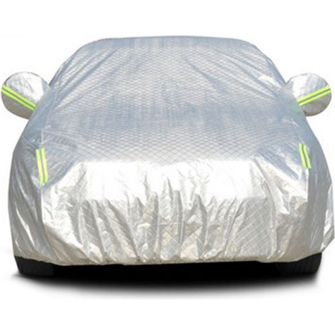 Housse de voiture, de 4,75 à 4,9 mètres de longueur, en feuille d'aluminium épaisse, résistante à la poussière, aux intempéries et à l'eau, housse complète pour véhicule d'extérieur. (1/5)