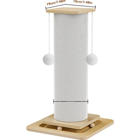 Griffoir pour chat, base robuste, design à double niveau, 60cm (1/2)