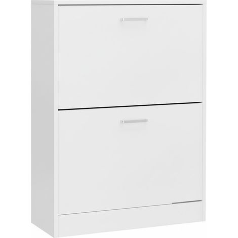 Scarpiera A 2 Ribalte Con Doppia Profondità Contiene Fino A 12 Paia Di Scarpe Ideale Per Ingresso Corridoio Camera Da Letto Design Moderno 76 x 50 x 22 Cm Colore Bianco (1/5)