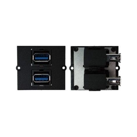Bachmann 917.059 Energie-Steckdose Schwarz mit USB-Ports