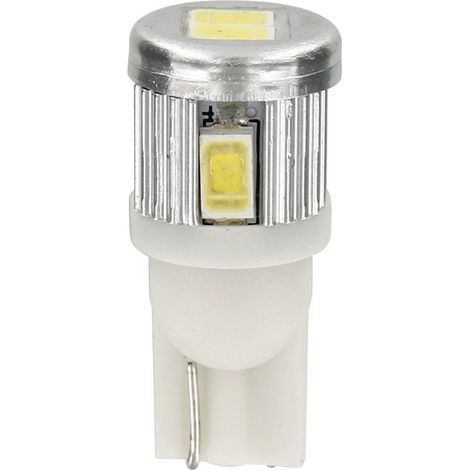 12V Mega-Led 6 - 6 SMD x 1 chip - (T10) - W2,1x9,5d - 2 pz  - Scatola - Bianco - Doppia polarità - Resistenza incorporata (1/4)