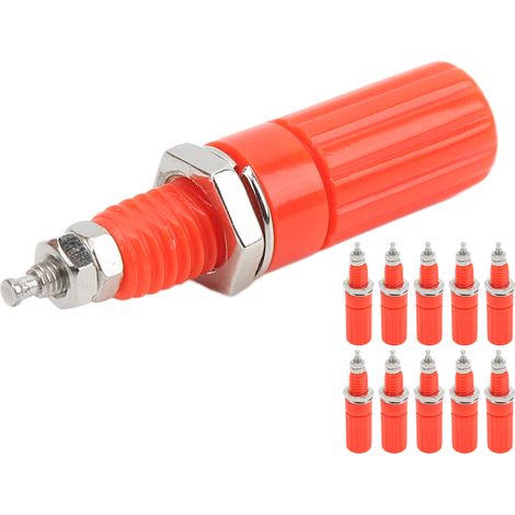 10 Stück M3-Anschluss 4-mm-Bananenbuchse mit Schraubanschluss für elektronische Geräte, Rot (1/5)