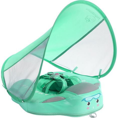 Nicht aufblasbarer Babyschwimmring mit Sonnendach, Liegeschwimmring für Säuglinge, Schwimmtrainer für Pools für 3-24 Monate B
