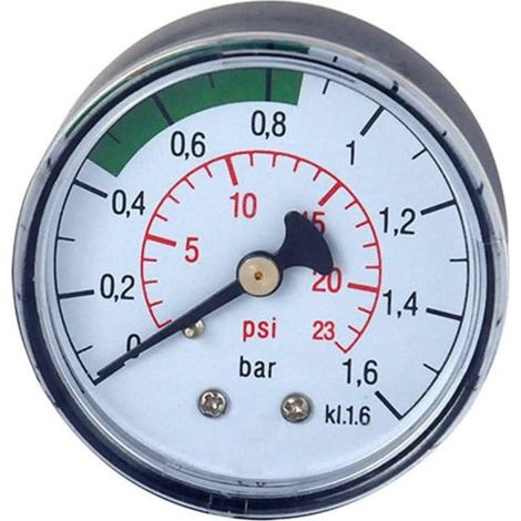 MANOMETRO PER POMPA CAMERA D'ARIA ATTACCO INFERIORE 1/8" (10929)