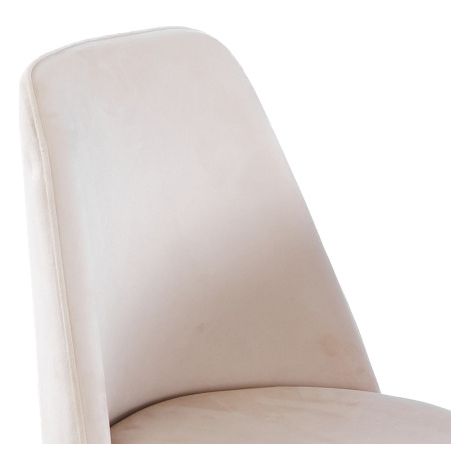 Chaise de salle à manger moderne blanc crème – Pieds en métal plaqué or, revêtement en velours (1/5)
