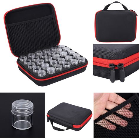 Rote Aufbewahrungsbox mit 30 Fächern für Zubehör zur Diamantstickerei, Strassstein-Aufbewahrungsbox, Perlenorganizer für Diamantmalerei (1/5)