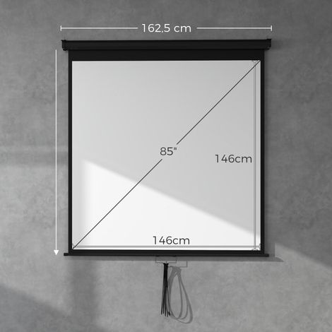 Écran de projection 152x152 cm (85 pouces), format 1:1, Ultra HD 4K, idéal pour cinéma maison, vidéoprojecteur et présentations professionnelles. (1/5)