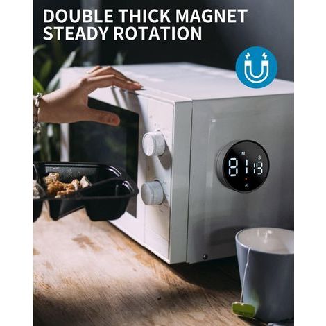 Minuterie de Cuisine Minuteur Numérique Minuteur Visuel Magnétique Cuisson Classe Formation, Minuterie Aimanté Numérique Affichage LED (1/2)