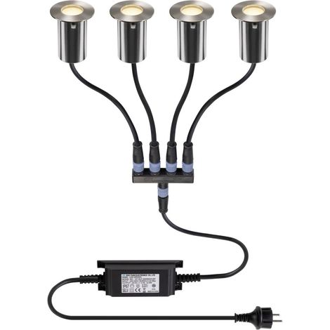 Encastrés de sol TRAIL-LITE® 60 set de 4 3000K rond inox/aluminium - SLV - 1008841 (1/2)