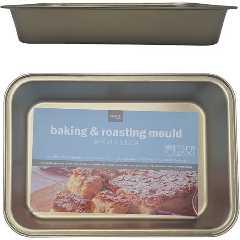Teglia da forno rettangolare per torte 34x24x5,5 cm oro (1/5)
