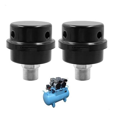 Silent Compressed Air Filter 2 Pcs Silent Air Compressor, 1/2 Inch 20 mm Male Thread Metal Shell Air Compressor Filter for Air Compressor Boilers (1/5)