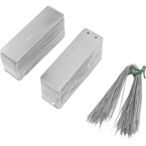100 étiquettes métalliques double face inscriptibles pour le jardinage extérieur - Étiquettes en aluminium haute durabilité pour plantes et arbres (1/5)