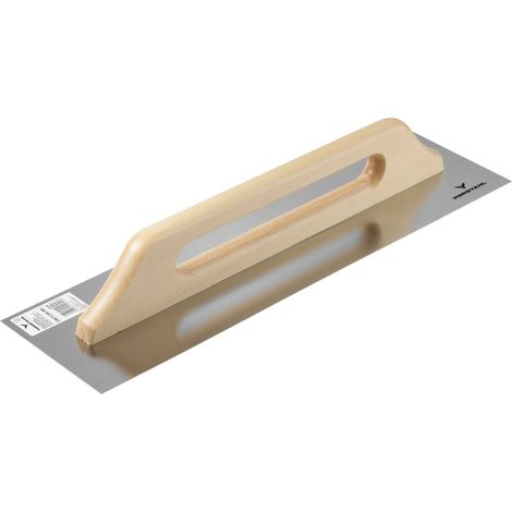 Truelle en acier inoxydable avec manche en bois lisse 600 x 130 mm pour plâtre et colle Vorstahl (1/3)