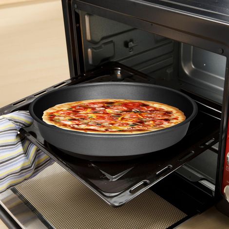 Plaque à pizza ronde antiadhésive de 18 cm (7 pouces) en acier au carbone, idéale pour la cuisson au four. (1/5)