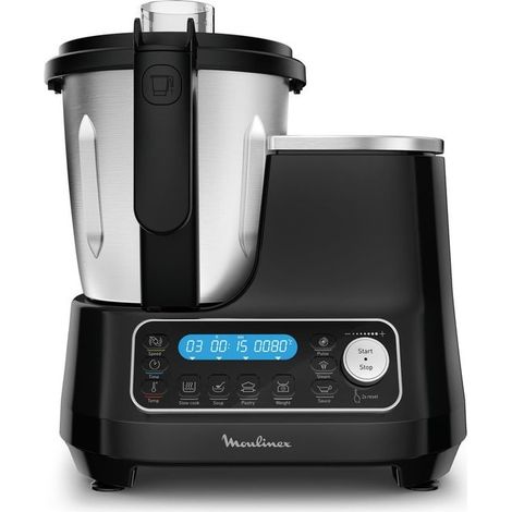 Moulinex HF4568K ClickChef Robot da Cucina Multifunzione, Ricette Pronte in 2 Click, 1400 W, 3.6 L, 30-150 °C, 5 Programmi Automatici e Modalità Manuale, 7 Accessori, Ricettario Incluso (200 Ricette), (1/5)