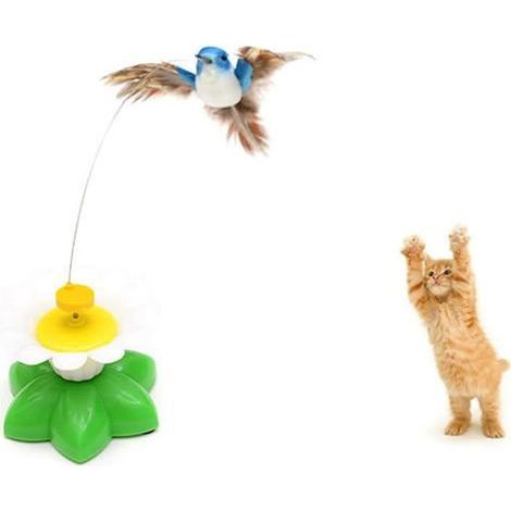 Bird Toy for Pet Cats, Funny Rotating Electric Flying Bird Interactive Toy with Fixing Ribbon, Multicolor (1/5)