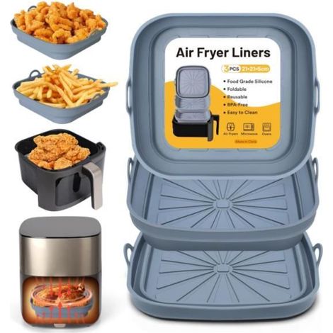 Moule Silicone - Air Fryer - 3 Pièces - Réutilisable - Pliable - Anti-adhésif (1/4)