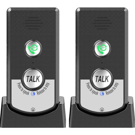 Paquete de 2 intercomunicadores inalámbricos – Comunicación bidireccional – Alcance de 1000 m – Duración de la batería: 1 semana – 3 niveles de volumen