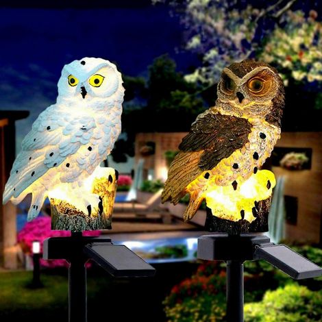 Lampe solaire hibou pour le jardin-AquaForge
