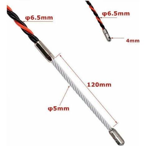 Tire-fil électrique 50m – Polyester 3 torsions – Diamètre 6mm – Haute résistance à la traction et à la température – Tête de guidage à ressort (1/3)