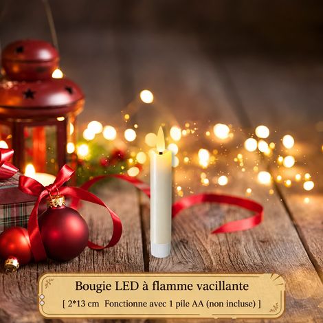 Bougie LED en cire véritable 5 pouces 13 cm bord ondulé blanc ivoire 5 13cm réf 9609 560 g – Livraison gratuite