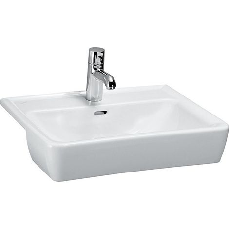 Lavabo semi-encastré LAUFEN PRO A 560 x 440 mm, 1 trou pour robinet, blanc LAUFEN