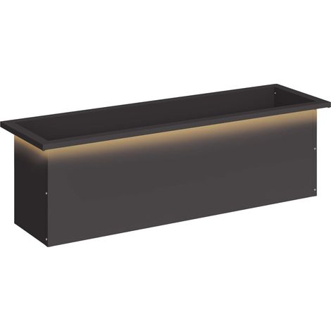 Jardinera para jardín con luces LED Negro 30 x 100 x 30 cm vidaXL (1/5)