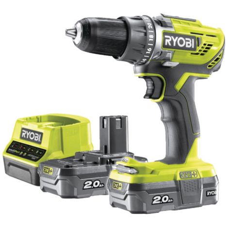 RYOBI Perceuse-visseuse - R18DD3-220S - 18V One+ - 2 batteries 2.0Ah - chargeur rapide (1/10)