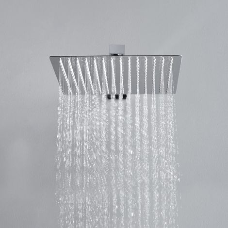 JOHO Soffione Doccia da Parete in Acciaio Inox 304 con Ugelli Antiicalcare (25x25cm tondo) (1/5)