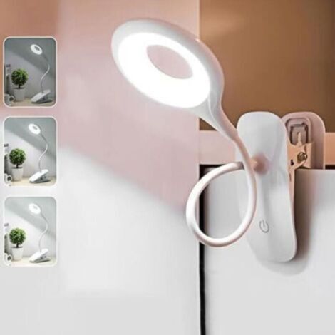 White Reading Light, Rechargeable, with USB Cable, 20 LED Bulbs, Portable Touch Lamp, 3 Brightness Levels, Ideal for Studying. (1/5)