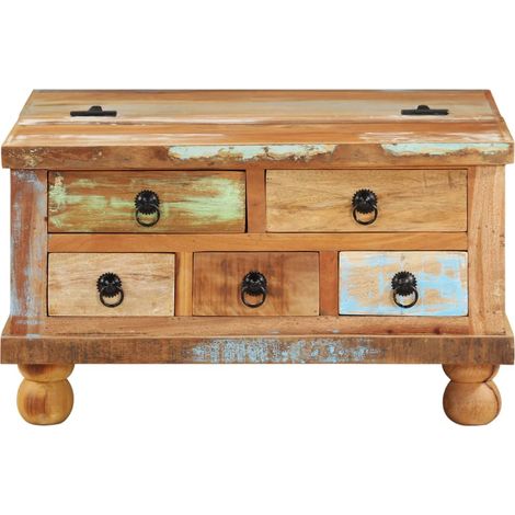 Table basse Table de salon Bout de canapé Bois de récupération 70 x 70 x 38 cm 80979 (1/5)