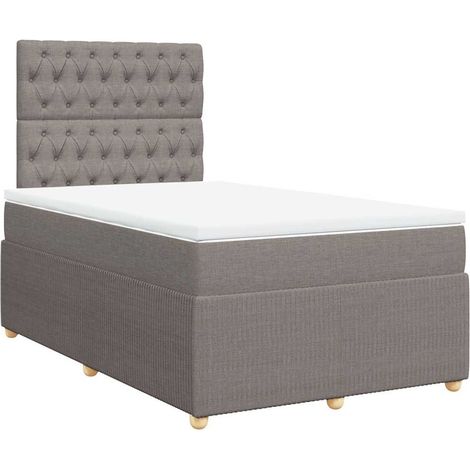 Maison Exclusive - Sommier à lattes de lit avec matelas taupe 120x190 cm tissu