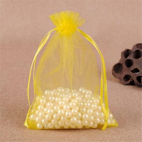 QAZQA 50pcs Sacs Organza,25x35cm Sachets Pochettes Cadeau en Organza avec Rubans Sac à Bijoux Sachets pour Lavande Sacs de Bonbons Faveur Présent Sacs pour Anniversaire Baptême Fête Décoration Mariage (1/4)