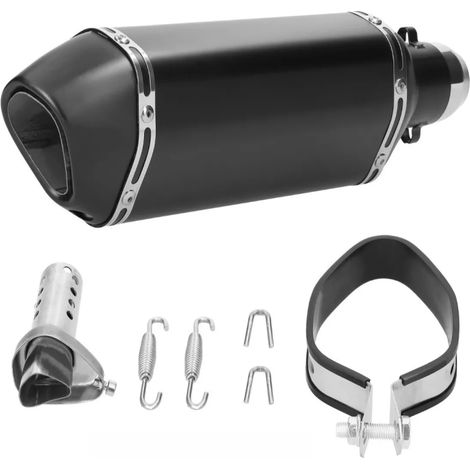 Kleiner, modifizierter sechseckiger Auspuffschalldämpfer, universell einsetzbar, für Sportmotorräder, 51 mm, schwarz