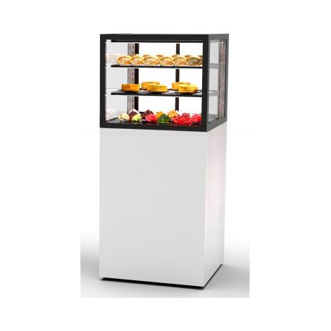Vitrine Neutre à 4 Faces avec Base 60 Serie Integra - 600 x 600 x 1400 mm et avec Accès Frontal - Sayl