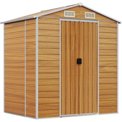 Maison Exclusive - Caseta de jardín acero galvanizado marrón clar (1/5)