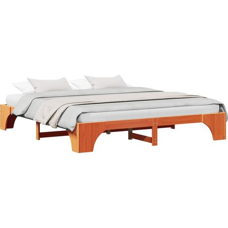 Maison Exclusive - Bettrahmen Wachsbraun 180 x 200 cm Massives Ki